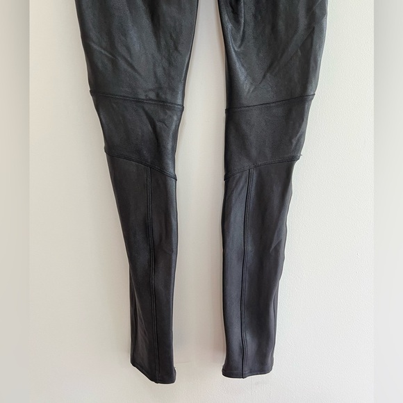 SPANX Faux Leather Moto Black Leggings, size Small - Picture 8 of 13